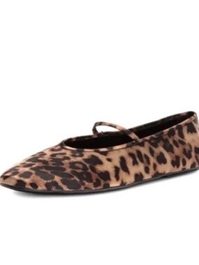 Jeffery Campbell Leopard Satin Slip On Ballet Flat Loafers